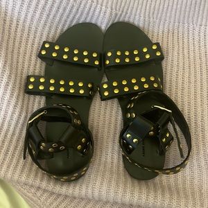 ANINE BING black studded sandals 38 (us 7.5)